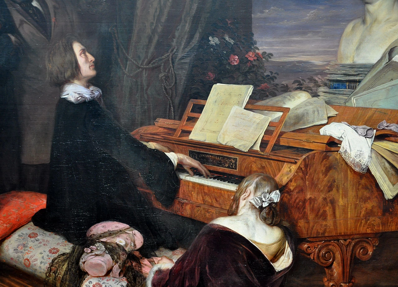 Liszt al pianoforte - dettaglio